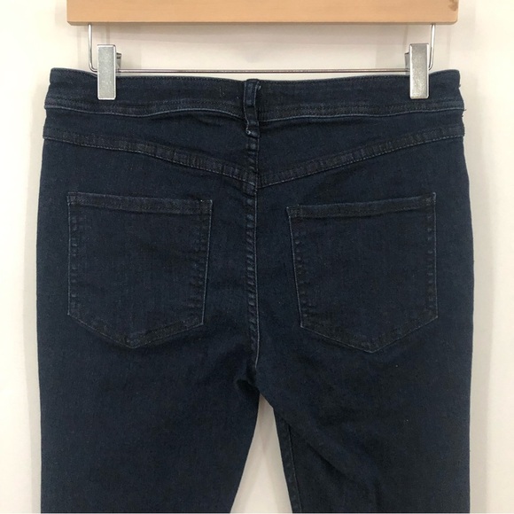 Free People 28x32 Kaye Button Fly Slim Flare Jeans Dark Indigo Wash 0303 - Picture 5 of 9